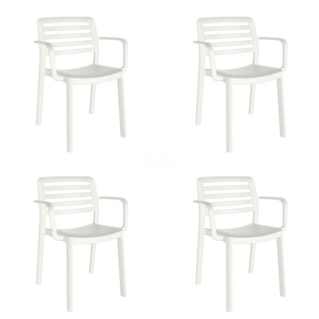 Silla de Jardín Garbar Wind Blanco Polipropileno 58 x 78 x 54 cm 58 x 54 x 78 cm 4 Unidades (4 Piezas)