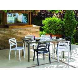 Silla de Jardín Garbar Wind Blanco Polipropileno 58 x 78 x 54 cm 58 x 54 x 78 cm 4 Unidades (4 Piezas)