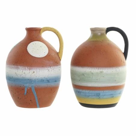 Jarrón DKD Home Decor Multicolor Terracota 14,5 x 14 x 20 cm (2 Unidades)