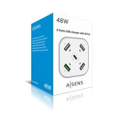 Cargador USB Aisens ASCH-5PQC-W Blanco (1 unidad)