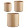 Set de Macetas 3 Piezas Ø 14 cm Ø 22 cm Ø 17 cm Cilindro Beige