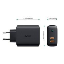 Cargador de Pared Aukey PA-D2 Negro 36 W