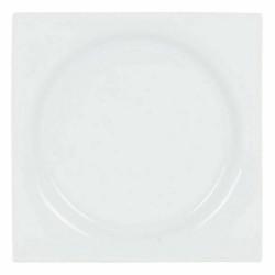 Plato de Postre Inde Zen Porcelana Blanco 18 x 18 x 2,5 cm (6 Unidades)