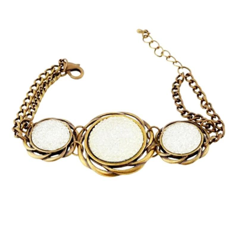 Pulsera Mujer Cristian Lay 437080 Blanco Acero Dorado (19 cm)