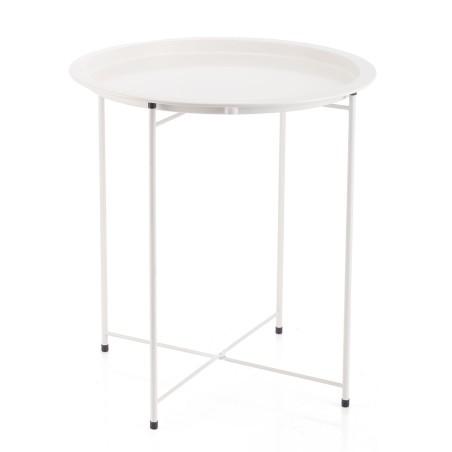 Mesa auxiliar Vinthera Moa Acero 47 x 50 cm Blanco Metal