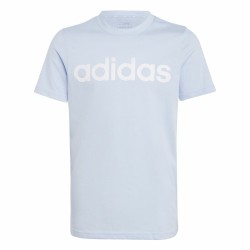 Camiseta de Manga Corta Infantil Adidas Linear Logo Azul