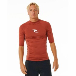 Camiseta de Manga Corta Hombre Rip Curl Waves Upf Marrón