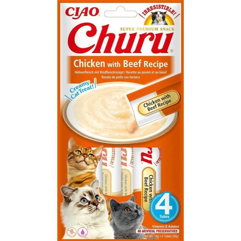 Snack para Gatos Inaba Churu 4 x 14 g Pollo Ternera