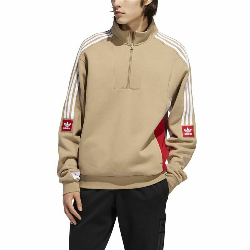 Sudadera sin Capucha Hombre Adidas Modular Marrón