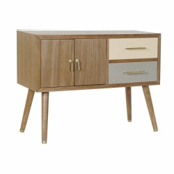 Mueble de TV DKD Home Decor Gris Crema Metal Madera de Paulonia (90 x 34 x 66.5 cm)