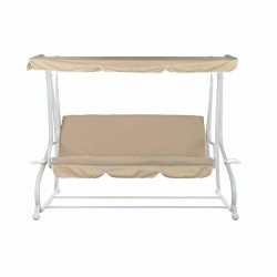 Banco DKD Home Decor Beige Columpio Poliéster Acero (210 x 120 x 164 cm)