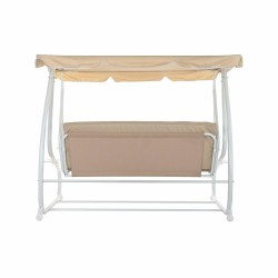 Banco DKD Home Decor Beige Columpio Poliéster Acero (210 x 120 x 164 cm)