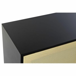 Mueble de TV DKD Home Decor Negro Abeto Ratán (160 x 65 x 38 cm)