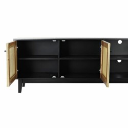 Mueble de TV DKD Home Decor Negro Abeto Ratán (160 x 65 x 38 cm)