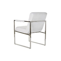 Silla DKD Home Decor Poliéster Acero Blanco (56 x 68 x 92 cm)