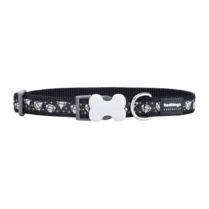 Collar para Perro Red Dingo STYLE DIAMOND Negro 31-47 cm