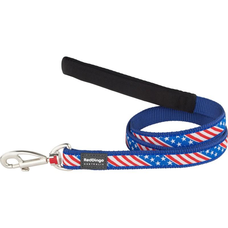 Correa para Perro Red Dingo STYLE US FLAG 2 x 120 cm