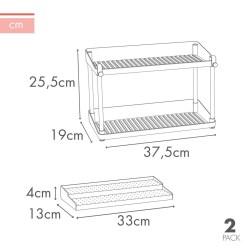 Organizador para Armario de Cocina Max Home Blanco 2 Estantes 2 Unidades 37,5 x 25,5 x 19 cm