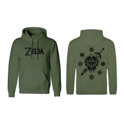 Sudadera con Capucha Unisex The Legend of Zelda Logo and Shield Verde