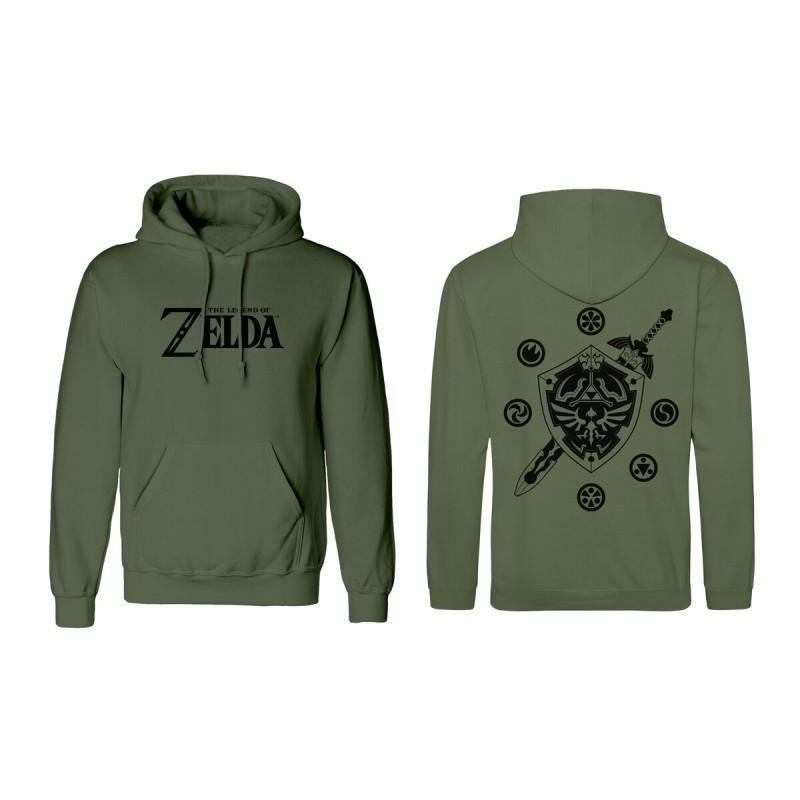 Sudadera con Capucha Unisex The Legend of Zelda Logo and Shield Verde