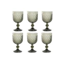 Set de Copas Home ESPRIT Gris Cristal 240 ml (6 Unidades)