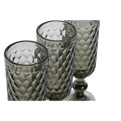 Set de Copas Home ESPRIT Gris Cristal 150 ml (6 Unidades)