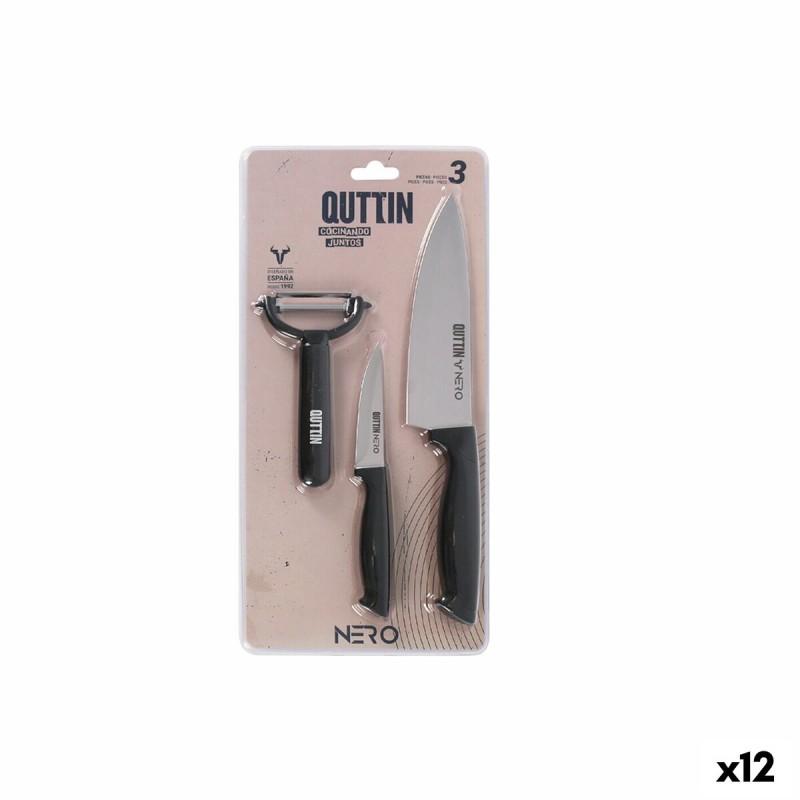 Set de Cocina Quttin Nero Negro 3 Piezas (12 Unidades)