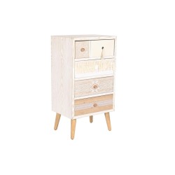 Cajonera DKD Home Decor Abeto Natural Algodón Blanco (48 x 35 x 89 cm)