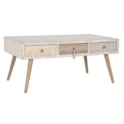 Mesa de Centro DKD Home Decor Abeto Algodón (110 x 60 x 50 cm)