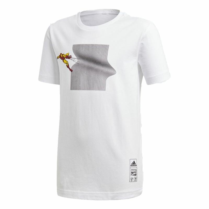 Camiseta de Manga Corta Infantil Adidas Iron Man Graphic Blanco