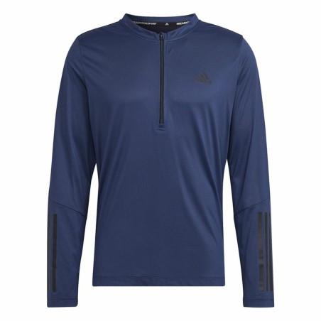 Camiseta de Manga Larga Hombre Adidas Training 1/4-Zip Azul oscuro