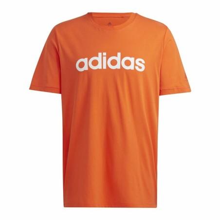 Camiseta de Manga Corta Hombre Adidas  Essentials Embroidered Linear Naranja