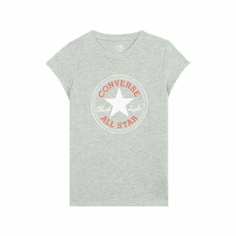 Camiseta de Manga Corta Infantil Converse Timeless Chuck Patch Gris oscuro