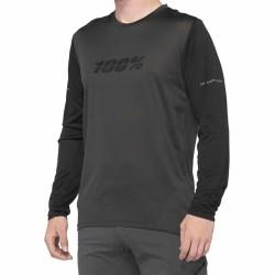 Camiseta de Manga Larga Hombre 100 % Ridecamp Negro Ciclismo