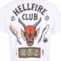 Camiseta de Manga Corta Stranger Things Helfire Club Blanco Unisex