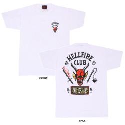 Camiseta de Manga Corta Stranger Things Helfire Club Blanco Unisex