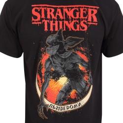 Camiseta de Manga Corta Stranger Things Demogorgon Upside Down Negro Unisex