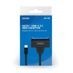 Adaptador USB a SATA para Disco Duro Savio AK-69 25 cm