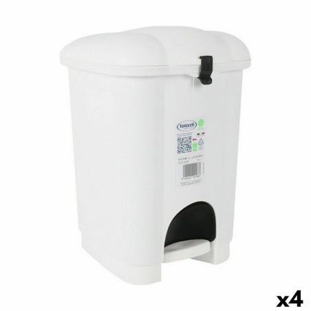 Cubo de Basura con Pedal Tontarelli Carolina 6 L Blanco 20 x 22,5 x 29,7 cm (4 Unidades)