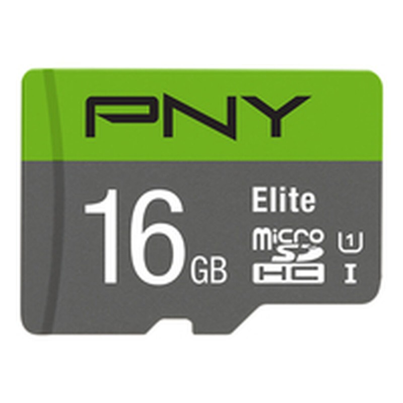 Tarjeta de Memoria Micro SD con Adaptador PNY P-SDU16GU185GW-GE Elite C10 16 GB