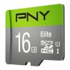 Tarjeta de Memoria Micro SD con Adaptador PNY P-SDU16GU185GW-GE Elite C10 16 GB