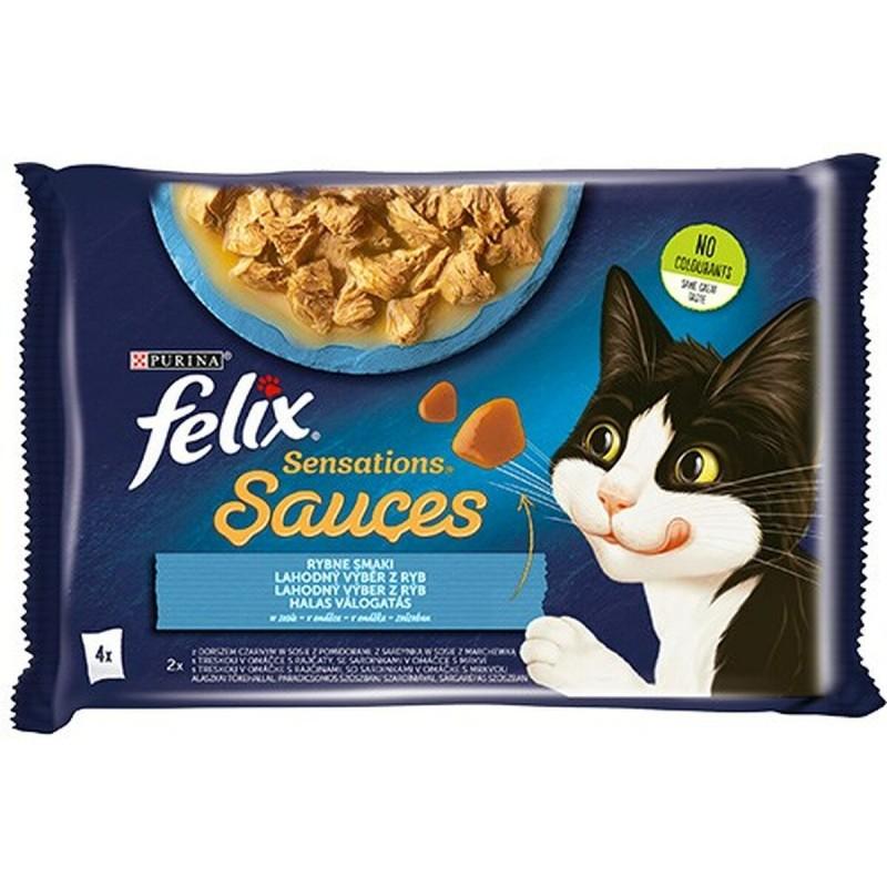 Comida para gato Purina Felix Sensations Bacalao Zanahoria Tomate 4 x 85 g