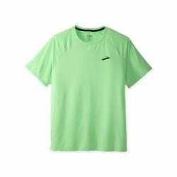 Camiseta de Manga Corta Hombre Brooks  Atmosphere 2.0  Verde limón