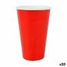 Set de Vasos Algon Desechables Cartón Rojo 10 Piezas 350 ml (20 Unidades)