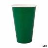 Set de Vasos Algon Desechables Cartón Verde 10 Piezas 350 ml (20 Unidades)