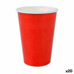 Set de Vasos Algon Desechables Cartón Rojo 20 Piezas 220 ml (20 Unidades)