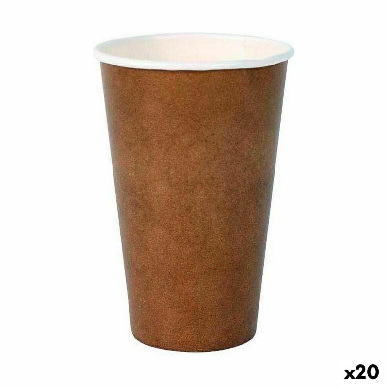 Set de Vasos Algon Desechables Cartón papel kraft 10 Piezas 350 ml (20 Unidades)