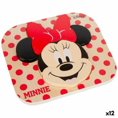 Puzzle Infantil de Madera Disney Minnie Mouse + 12 Meses 6 Piezas (12 Unidades)