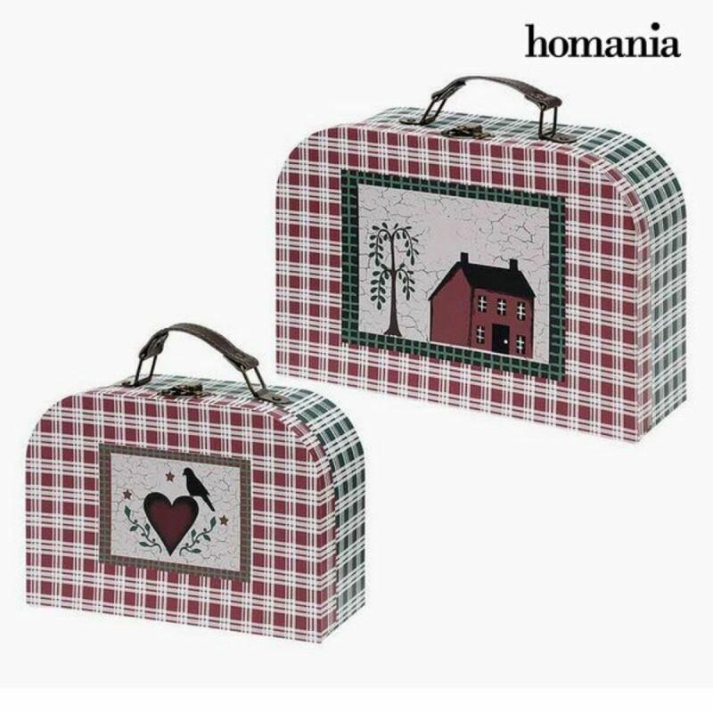 Juego de Cajas Decorativas Homania (2 uds) Rojo Cartón (2 Unidades)