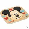 Puzzle Infantil de Madera Disney Mickey Mouse + 12 Meses 6 Piezas (12 Unidades)